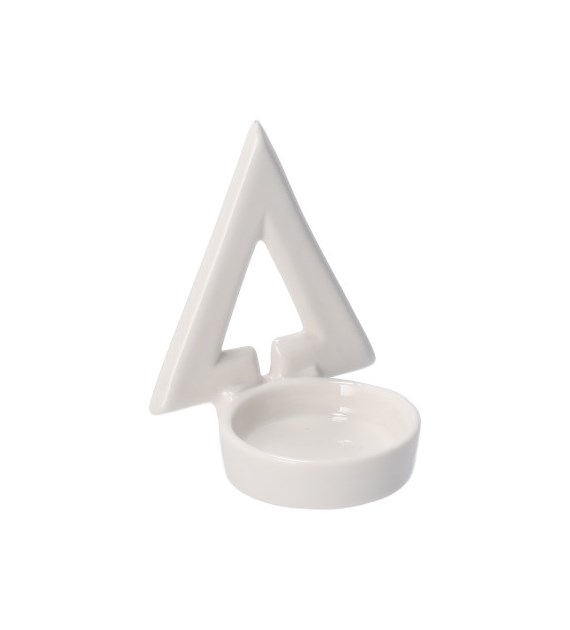 Choinka z ceramiki na tealight, 8,5cm, biały, do postawienia