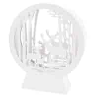 Dekoracja drewniana z oświetleniem LED, 17cm, biały
