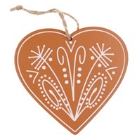 Zawieszka z drewna serce, 10cm, brązowy, do powieszenia