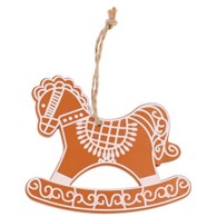 Zawiesza z drewna konik na biegunach, 9cm, brązowy, do powieszenia