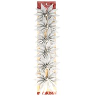 Gwiazda betlejemska z dzwoneczkami, srebrny, 6 szt, 14cm