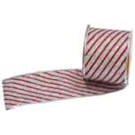 Wstążka brokatowa 6,3cm x 270cm czerwony srebrny