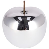 Dekoracja z ceramiki, jabłko, srebrny, 12cm, do postawienia
