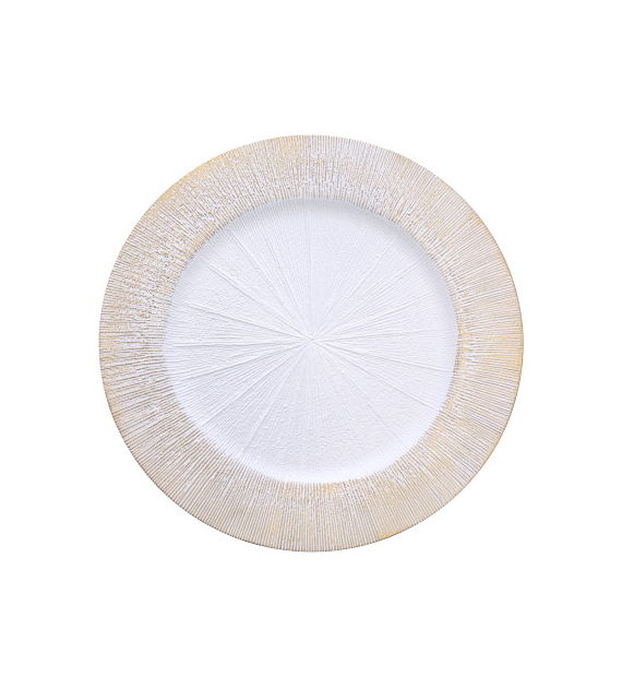 Podtalerz PE z dekoracyjnym tłoczeniem, biały, złoty, 33cm