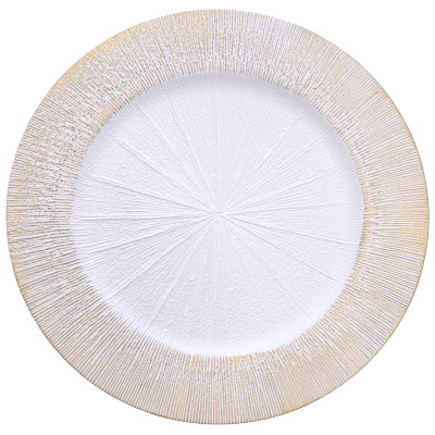 Podtalerz PE z dekoracyjnym tłoczeniem, biały, złoty, 33cm