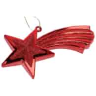 Bombki plastikowe gwiazdki, 11cm/6szt, czerwony