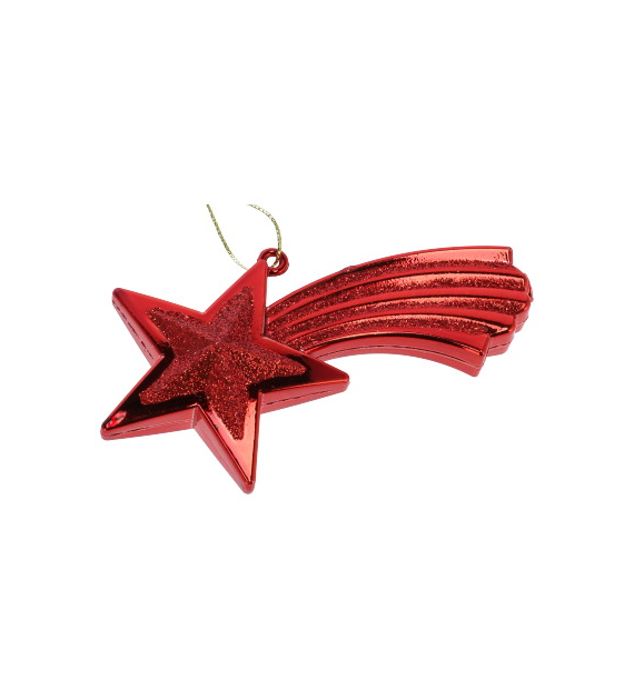 Bombki plastikowe gwiazdki, 11cm/6szt, czerwony