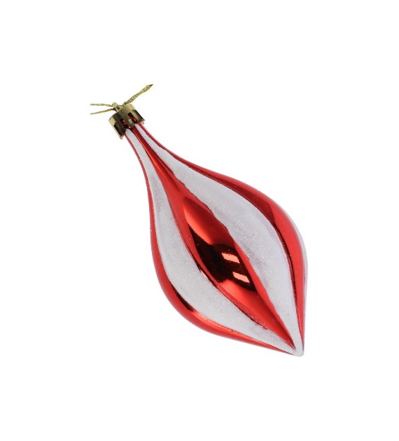 Bombki plastikowe sople, 12cm/3szt, czerwony