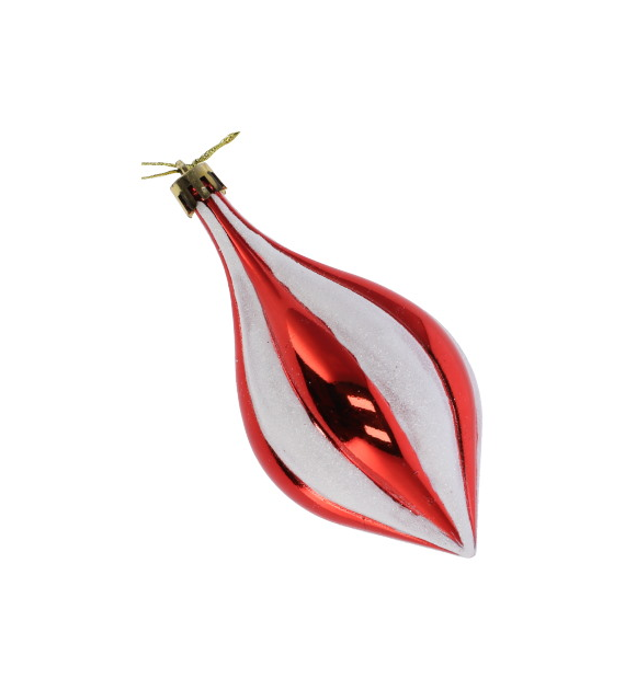 Bombki plastikowe sople, 12cm/3szt, czerwony