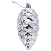 Bombki plastikowe szyszka, 11cm/3szt, srebrny