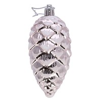 Bombki plastikowe szyszkii, 11cm/3szt, szampański