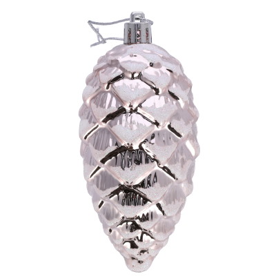 Bombki plastikowe szyszkii, 11cm/3szt, szampański