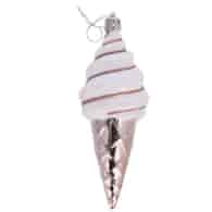 Bombki plastikowe lody, 14cm/4szt, szampański