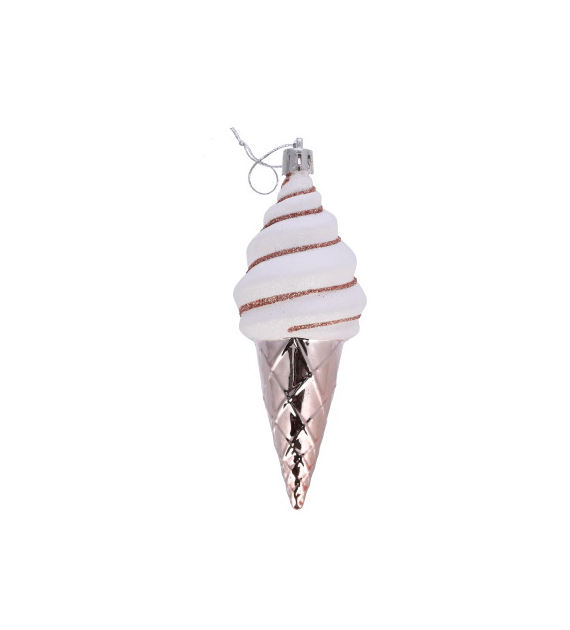 Bombki plastikowe lody, 14cm/4szt, szampański