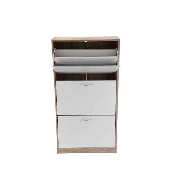 Szafka na buty, płyta wiórowa z okleiną,113x24x60, naturalny, biały