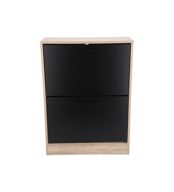 Szafka na buty,  płyta wiórowa z okleiną, 81x24x60, czarny