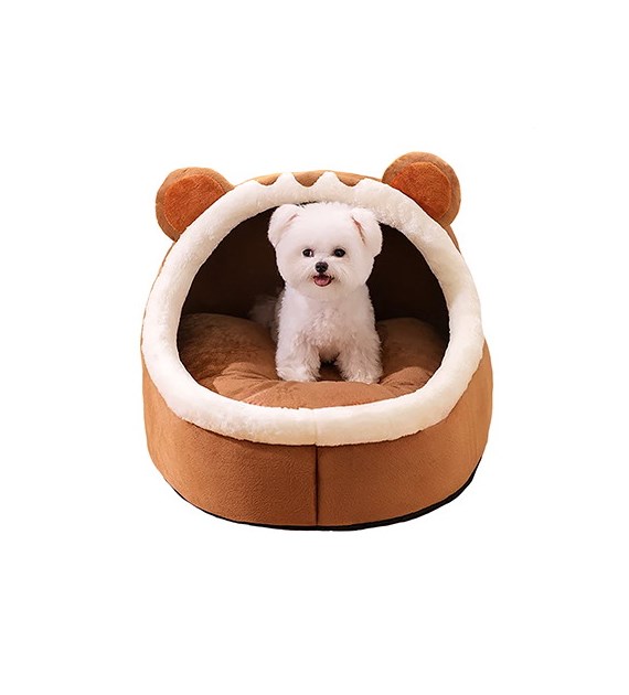 Budka dla psa/kota z uszami, 37x55x55cm, brązowa