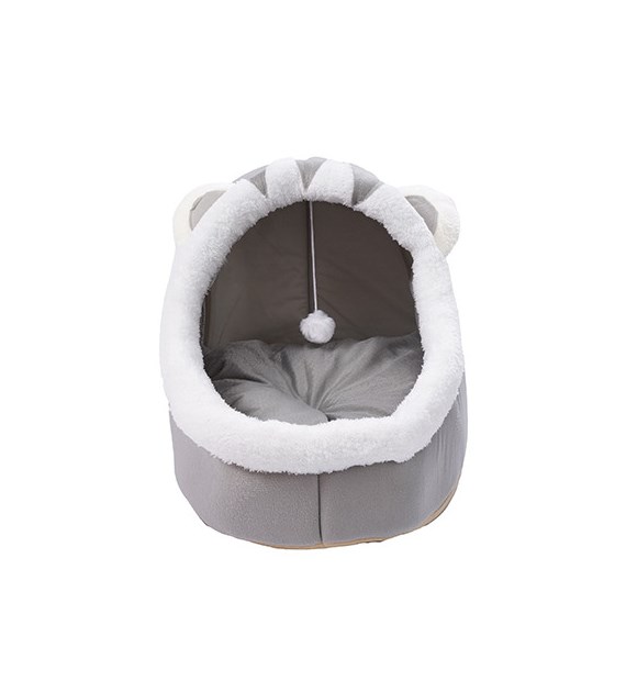 Budka/Domek dla kota z zabawką - pomponem