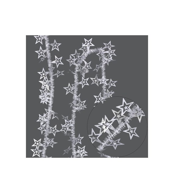 Łańcuch choinkowy - aplikacja 70 mm (cienki) biały