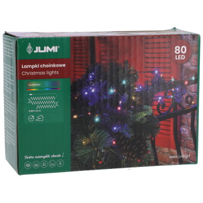 Lampki 80LED, Multikolor, Kabel 150cm, Wew