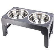 Miski dla zwierząt na rozkładanej podstawie,2szt ze stali nierdzewnej