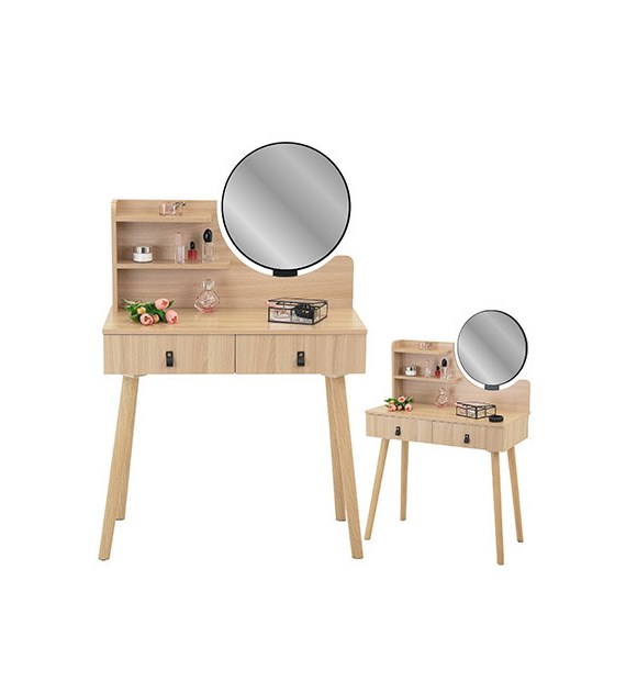 Toaletka Scandi, kolor naturalny, skórzane uchwyty