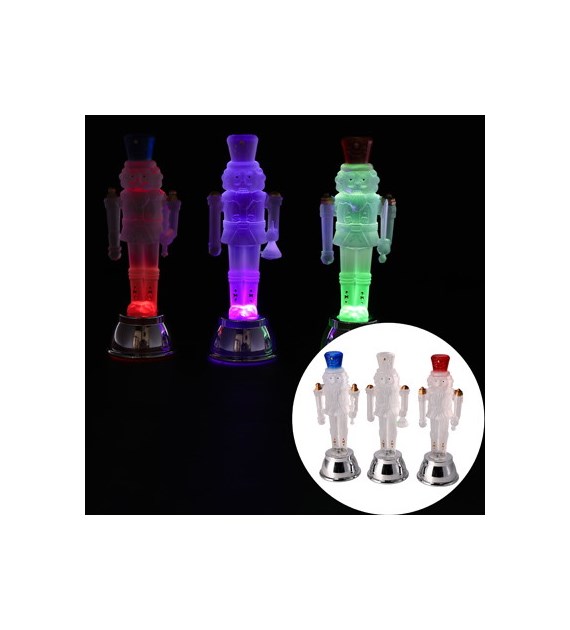 Figurka LED dziadek do orzechów 5x5x15cm, RGB, na baterie, wew.