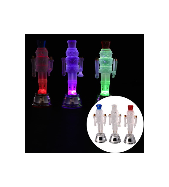 Figurka LED dziadek do orzechów 5x5x15cm, RGB, na baterie, wew.