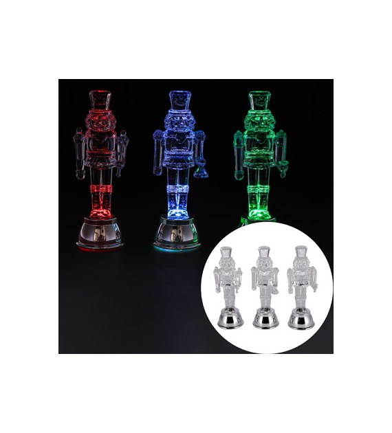 Figurka LED dziadek do orzechów 5x5x15cm, RGB, na baterie, wew.