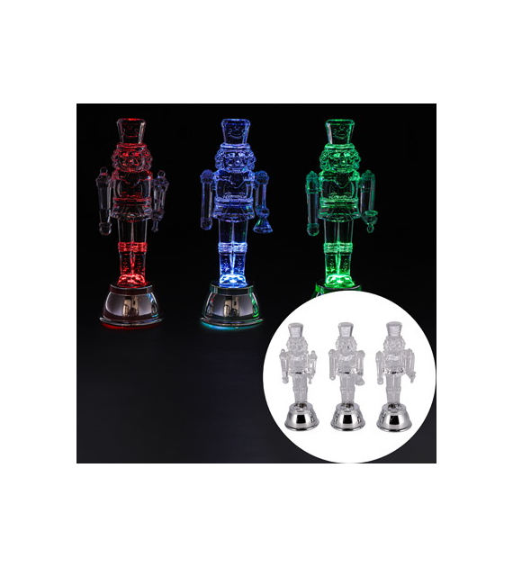 Figurka LED dziadek do orzechów 5x5x15cm, RGB, na baterie, wew.