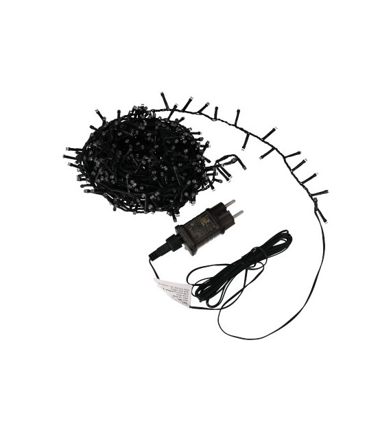 Girlanda 600LED, timer, kontroler 8 funkcji, pilot, zimny biały,zew.