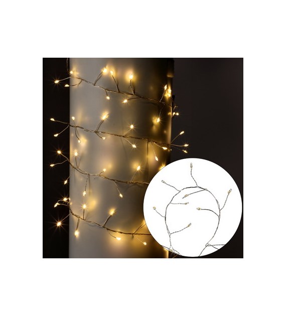 Girlanda 100 LED, ciepły biały 180 cm, na baterie 3xAA, wew.