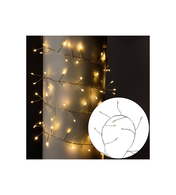 Girlanda 100 LED, ciepły biały 180 cm, na baterie 3xAA, wew.
