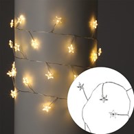 Girlanda 40 LED, gwiazdki, ciepły biały 150 cm, na baterie 3xAA, wew.