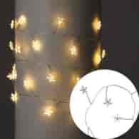 Girlanda 40 LED, gwiazdki, ciepły biały 150 cm, na baterie 3xAA, wew.