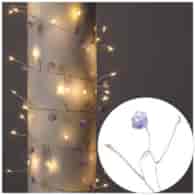 Girlanda 60 LED, kwiatki, ciepły biały 200 cm, na baterie 3xAA, wew.