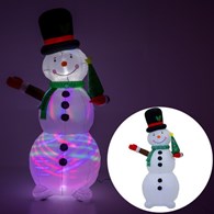 Nadmuchiwany bałwan 190cm, 1LED biały, 1LED RGB, zew.