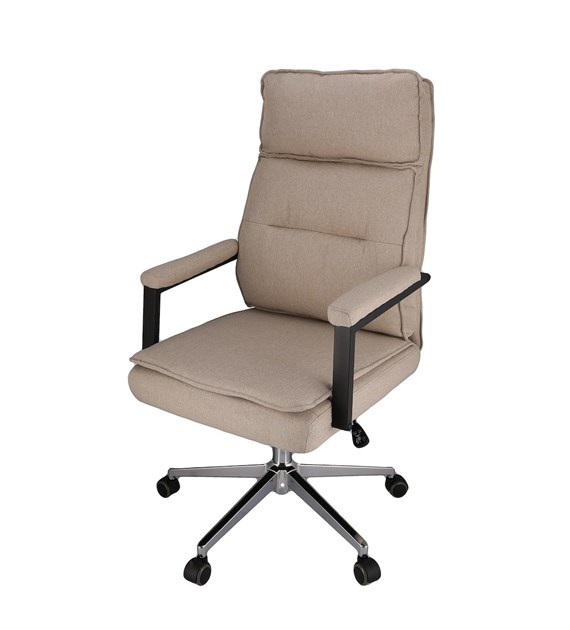 Fotel biurowy SEGO, tkanina, beżowy