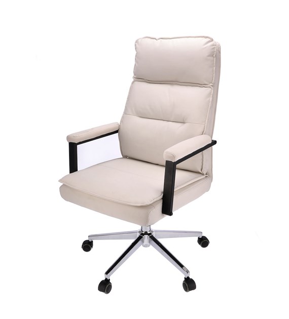 Fotel biurowy SEGO , ekoskóra BIAŁA