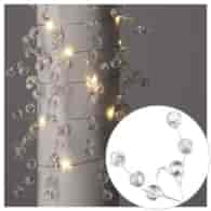 Girlanda 20 LED, diamenty, ciepły biały 200 cm, na baterie 3xAA, wew.