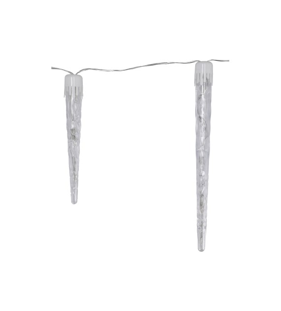 Kurtyna 80LED z 20 sopli + timer,  zimny biały, zew.