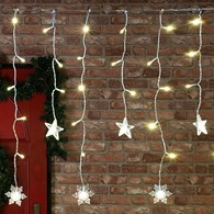 Kurtyna 90 LED gwiazdy i śnieżynki170x50cm, ciepły biały, zew.
