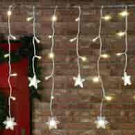 Kurtyna 90 LED gwiazdy i śnieżynki170x50cm, ciepły biały, zew.