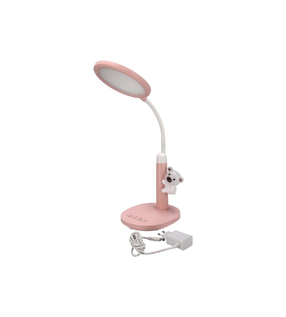 Różowa lampka LED dziecięca z misiem, 9W