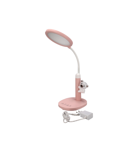 Różowa lampka LED dziecięca z misiem, 9W