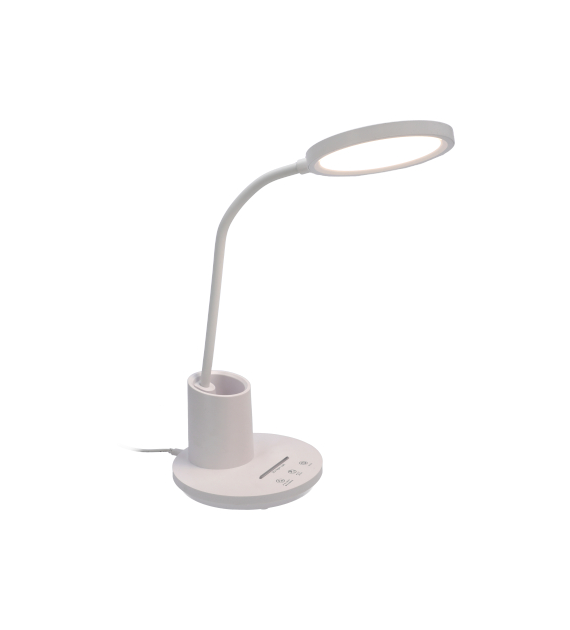 Biała lampka LED z przybornikiem, 9W