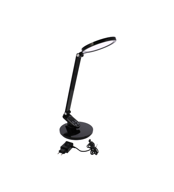 Czarna lampka LED z wyświetlaczem, 9W