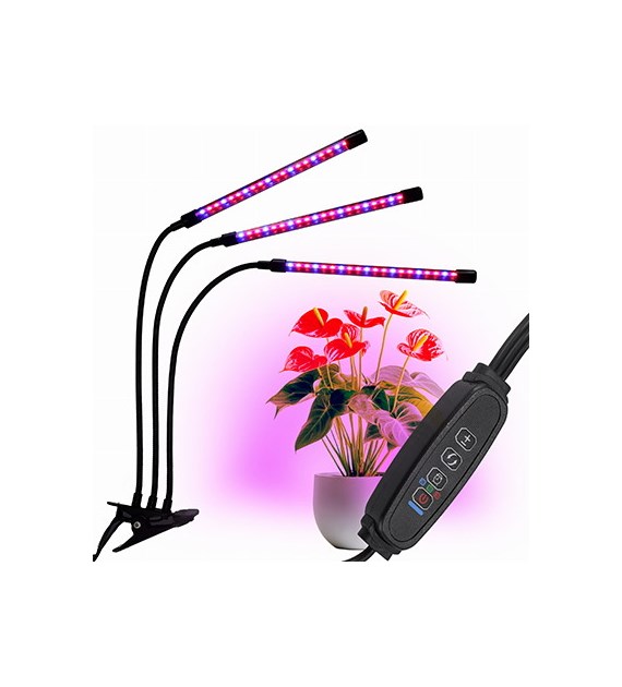 Uniwersalna lampa do roślin z trzema panelami świetlnymi, na USB z zasilaczem