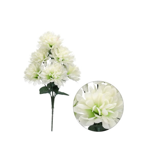 Bukiet 6 chryzantem, 36 cm, kremowy