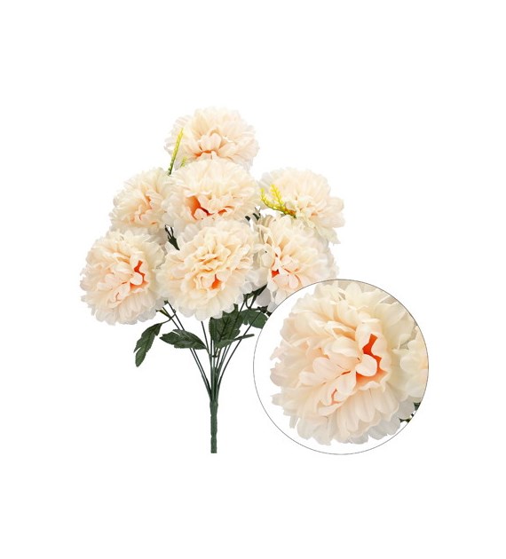 Bukiet 10 chryzantem, 54 cm, krem, pom
